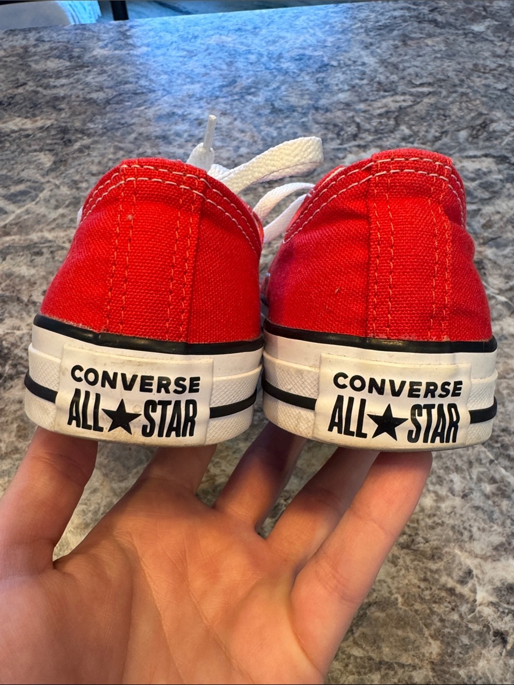 Converse Red Low-Top Canvas Sneakers with White Laces - Picture 3 of 7